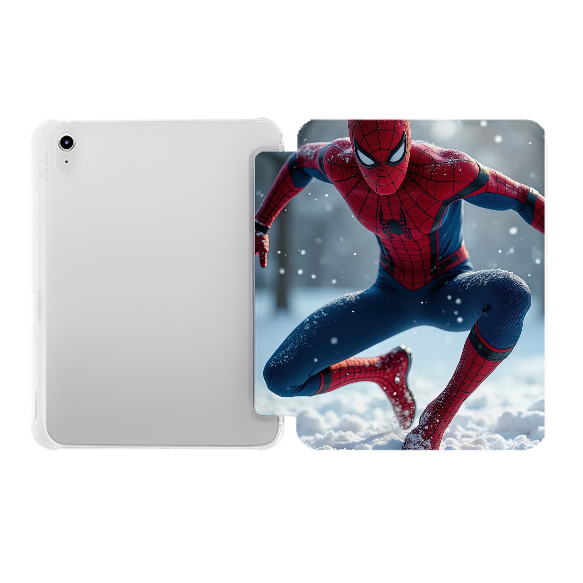 （画像用） Spider Man スパイダーマン IPad ケース ペン収納付き 三つ折りスタンド PUレザー×シリコン 対応機種9.5/10.5/10.9インチ